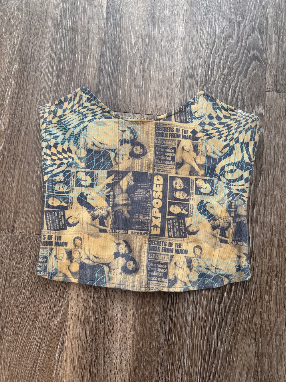 Miaou Mustard and Navy Graphic Corset